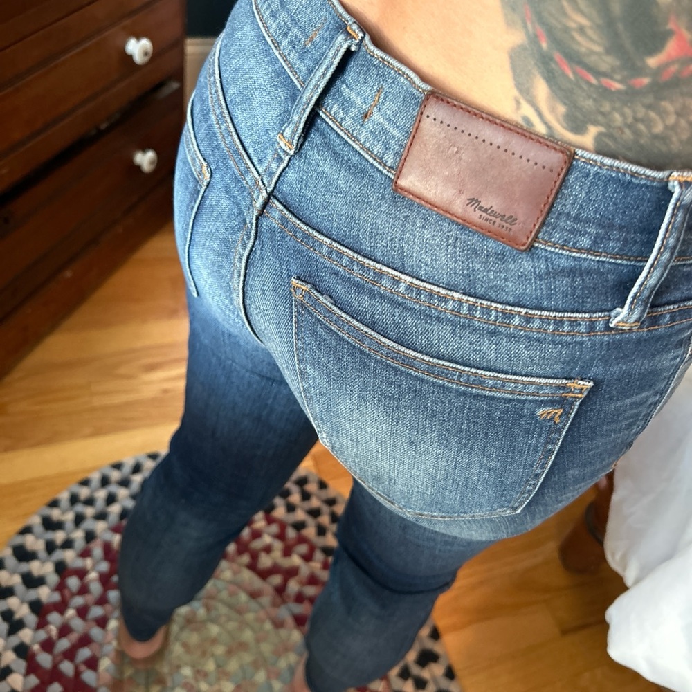 Madewell Distressed Blue Skinny Jeans - Picture 3 of 7